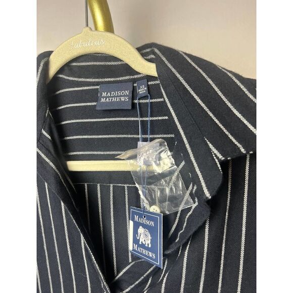 Madison Mathews Darren Maxi Navy Flannel Dress NWT Sz. XS - Picture 4 of 7